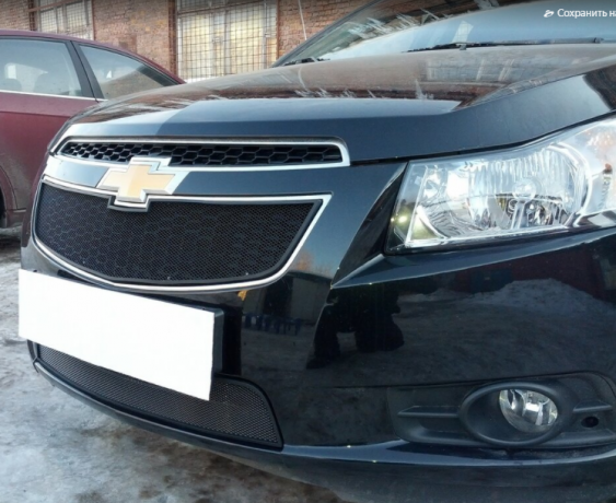 Защита радиатора "Standart" Chevrolet Cruze (2008-2013) верх, чёрная купить недорого с доставкой в Надым