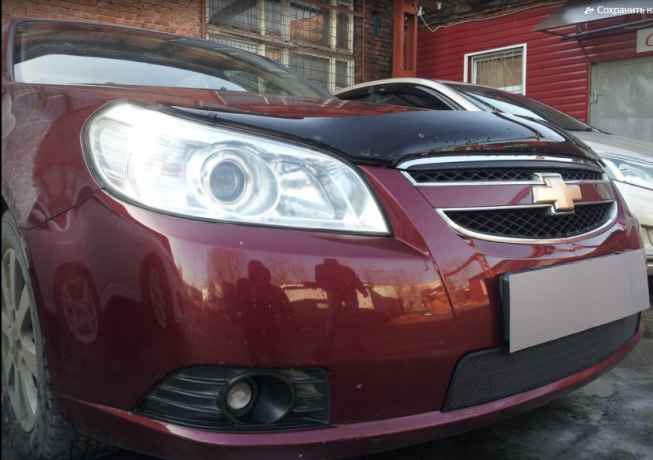 Защита радиатора "Standart" Chevrolet Epica (2006-2013) чёрная купить недорого с доставкой в Надым