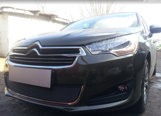 Защита радиатора "Standart" Citroen C4 седан (2013-2016) чёрная купить недорого с доставкой в Надым