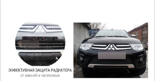 Защита радиатора "Standart" Citroen C4 седан (2013-2016) чёрная купить недорого с доставкой в Надым