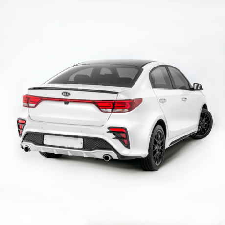Бампер задний "Kudos" под раздвоенный глушитель для Kia Rio (2017-2020) купить недорого с доставкой в Надым