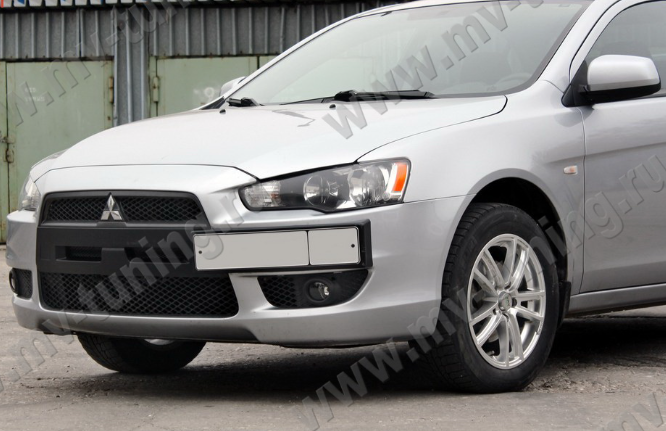 Воздуховоды радиатора в передний бампер (Цельные) var №2 для Mitsubishi Lancer X (2007-2010) купить недорого с доставкой в Надым
