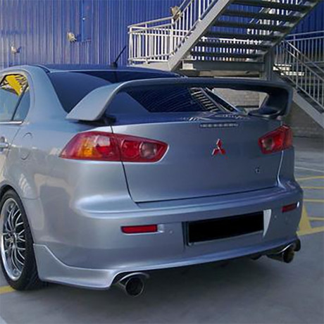 Накладка (юбка) заднего бампера "Zodiak" var №2 (двойной выхлоп) для Mitsubishi Lancer X (2007-2016) купить недорого с доставкой в Надым