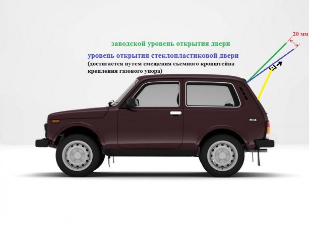 Дверь задка стеклопластиковая для B@3 2121 "L@DA 4х4" купить недорого с доставкой в Надым
